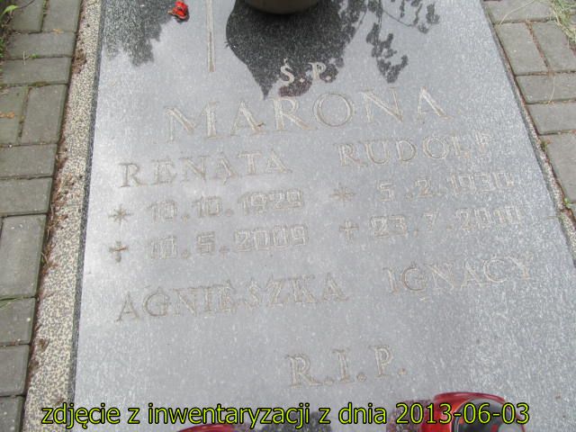 Renata Marona 1929 Siemianowice Śląskie - Grobonet - Wyszukiwarka osób pochowanych