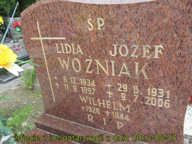 Lidia Woźniak 1934 Siemianowice Śląskie - Grobonet - Wyszukiwarka osób pochowanych