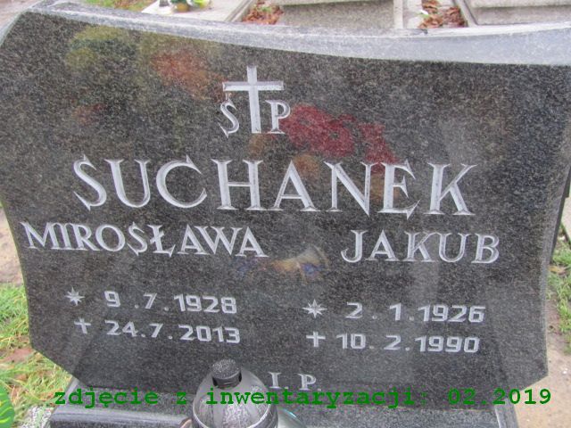 Jakub Suchanek 1926 Siemianowice Śląskie - Grobonet - Wyszukiwarka osób pochowanych