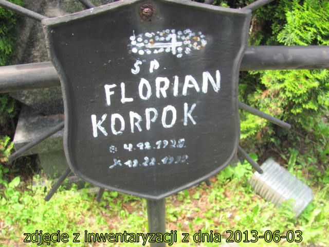 Florian Korpok 1928 Siemianowice Śląskie - Grobonet - Wyszukiwarka osób pochowanych