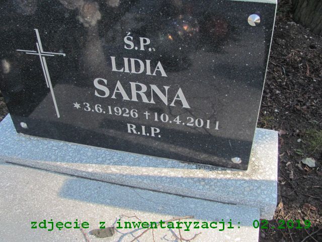 Grób Lidia Sarna